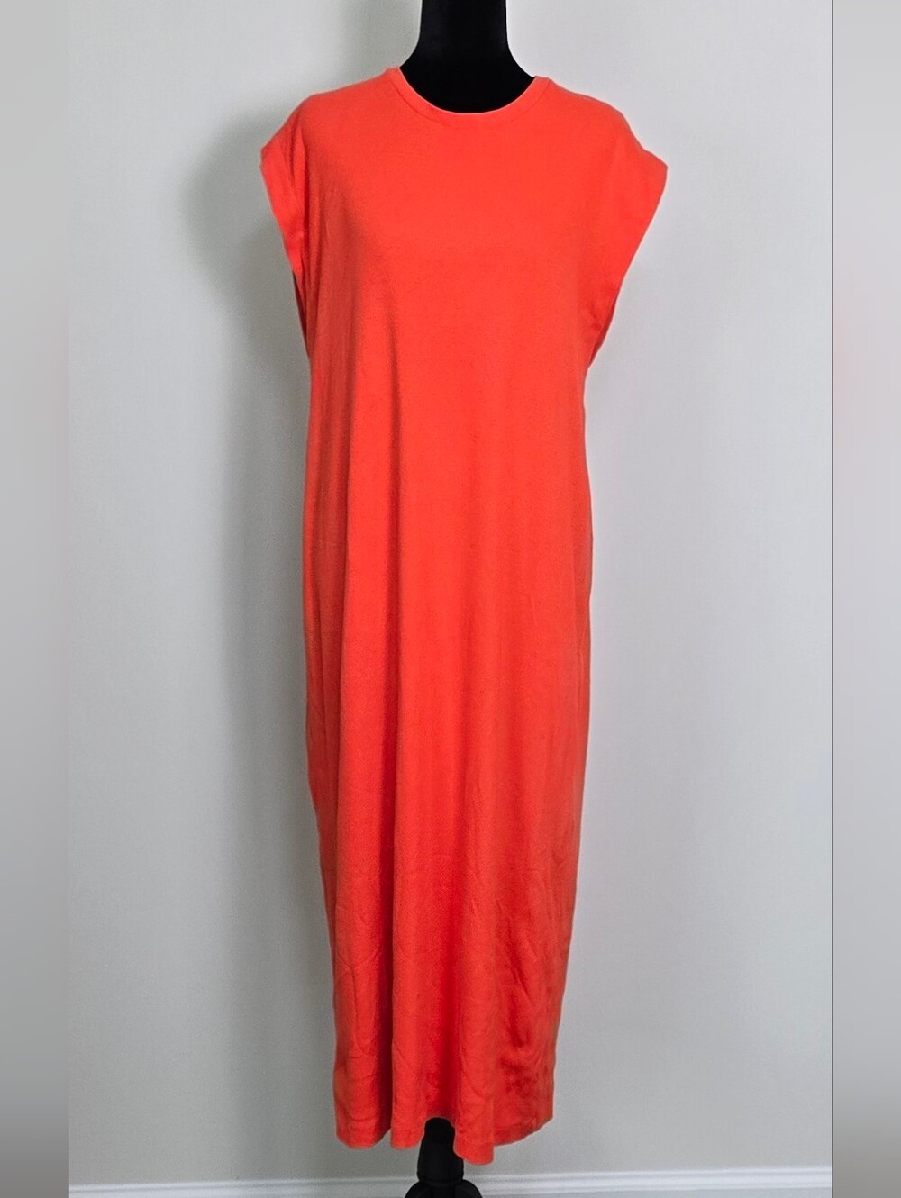 Zara Sleeveless Maxi Dress in Coral Orange